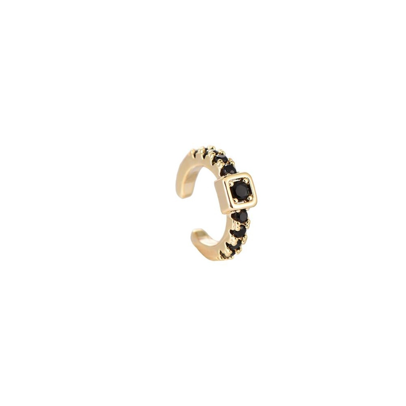 Sarah earcuff zwart goud