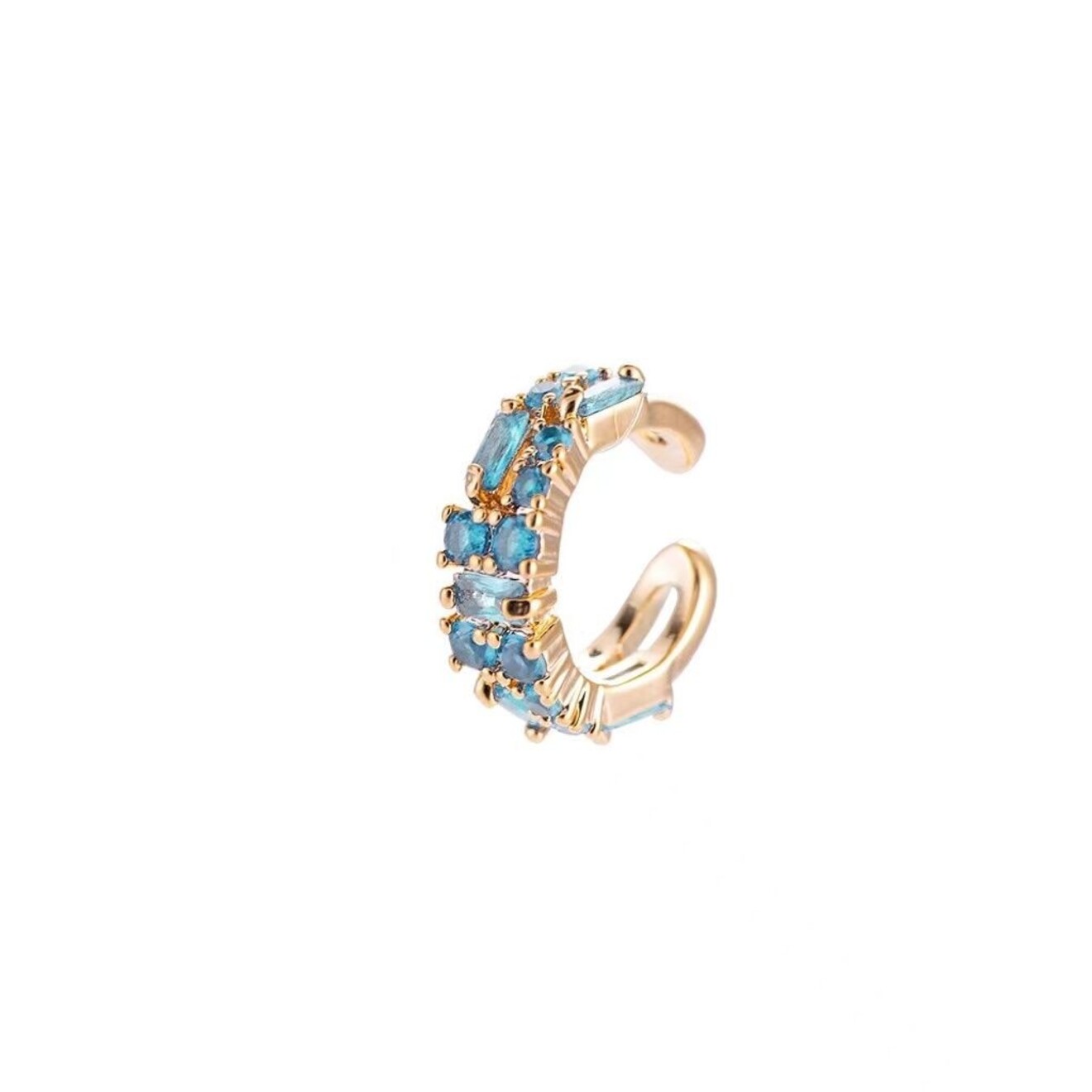 Annebeth ear cuff blauw goud