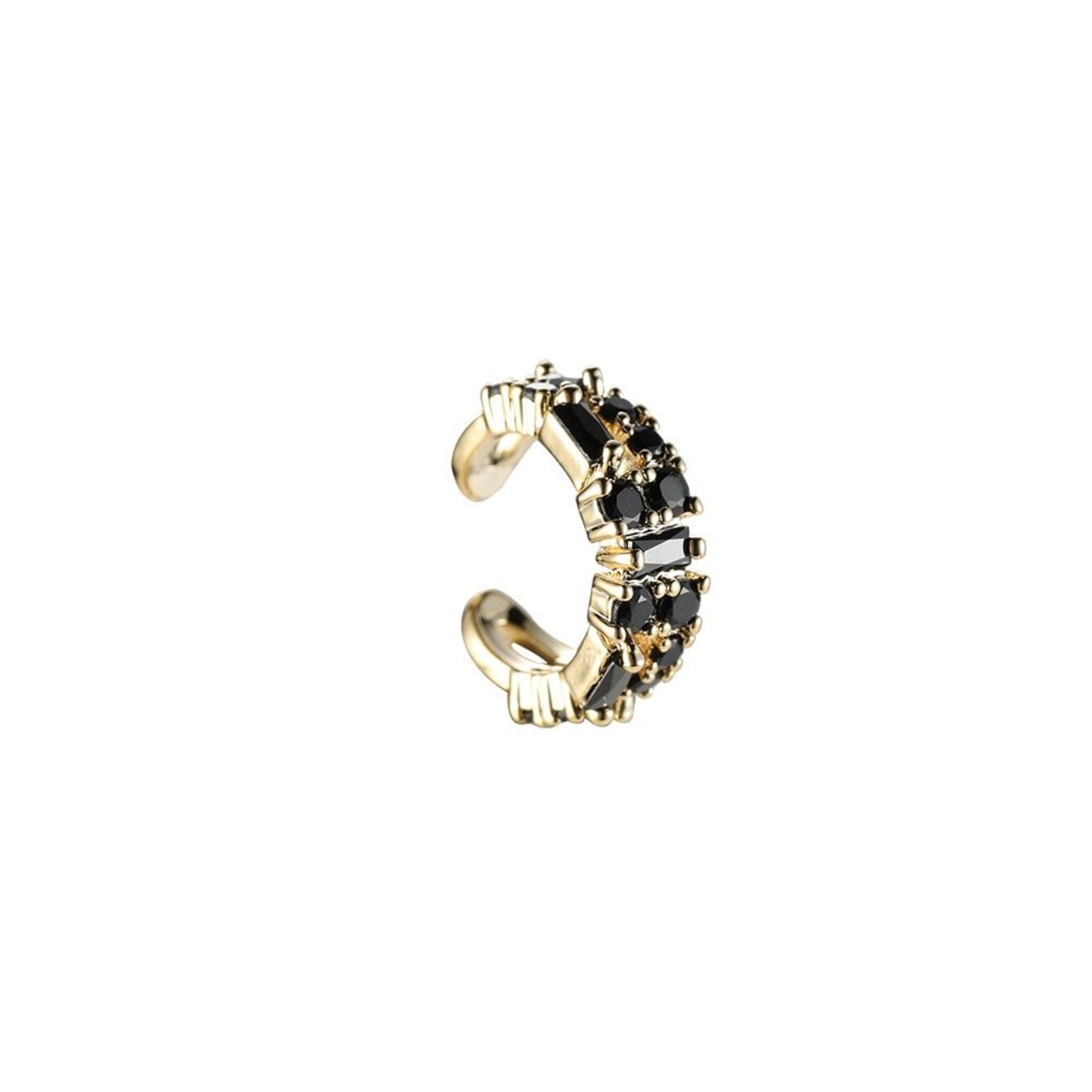 Annebeth ear cuff zwart goud