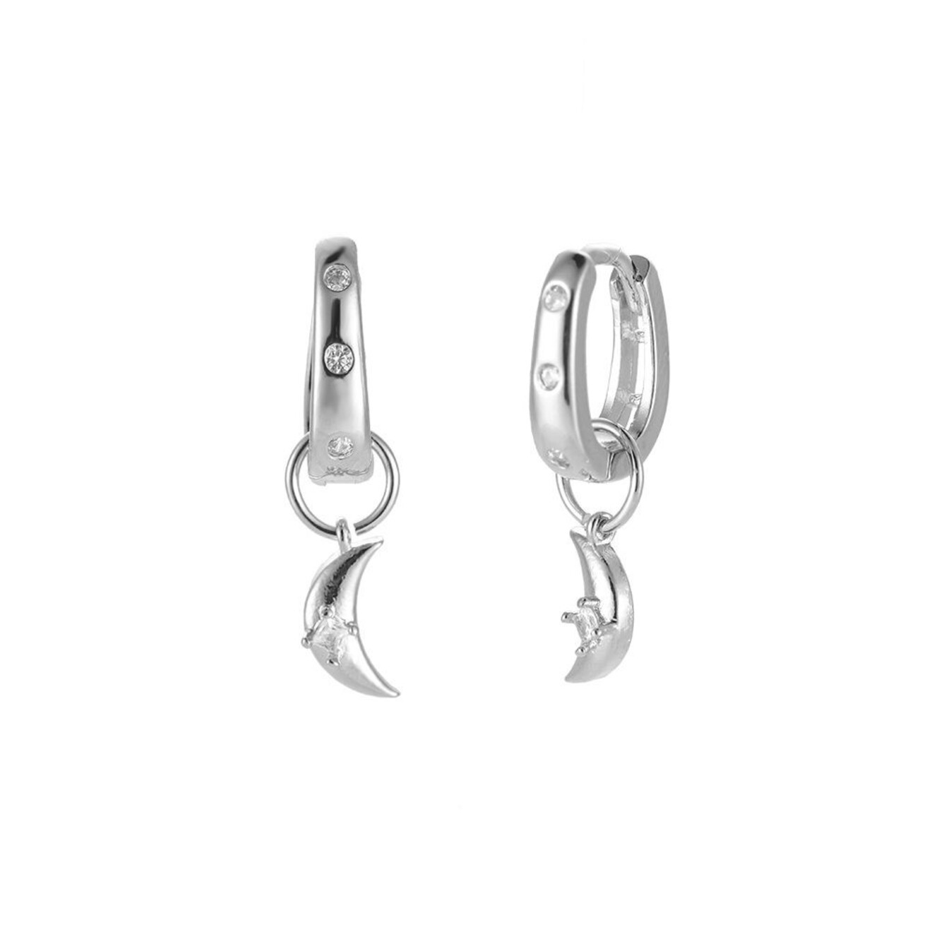 Sofia new moon oorbellen zilver