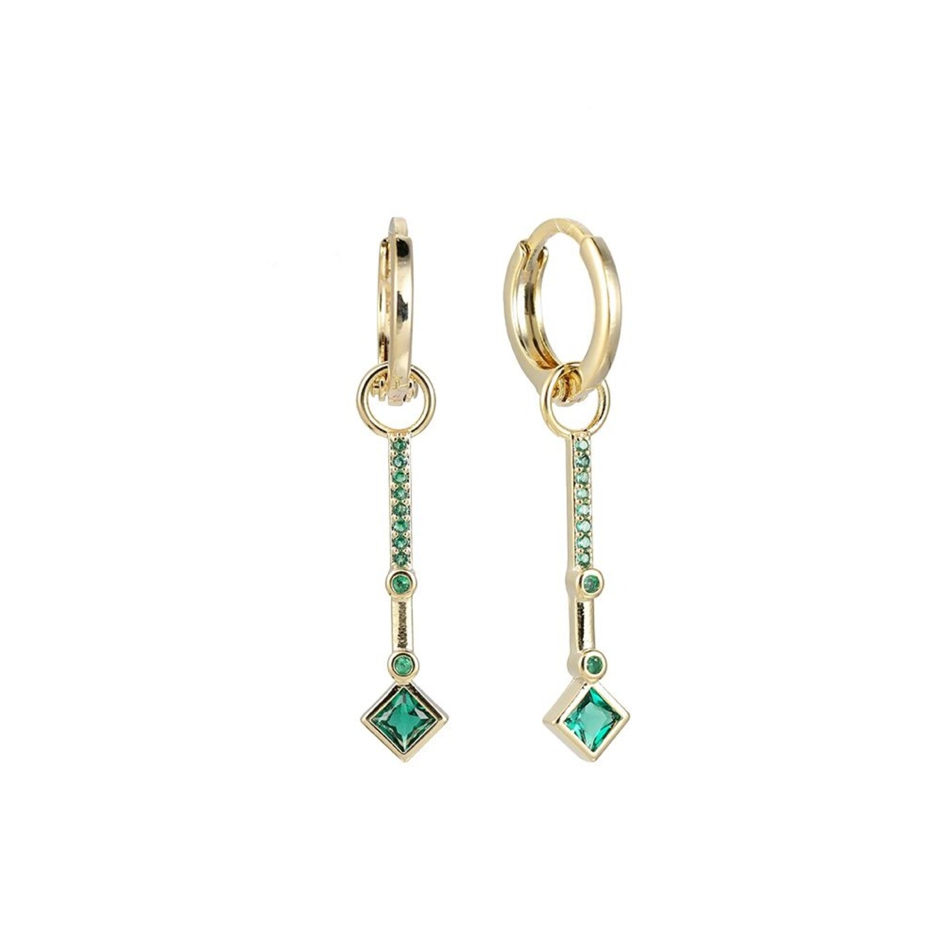 Vanessa oorbellen groen goud