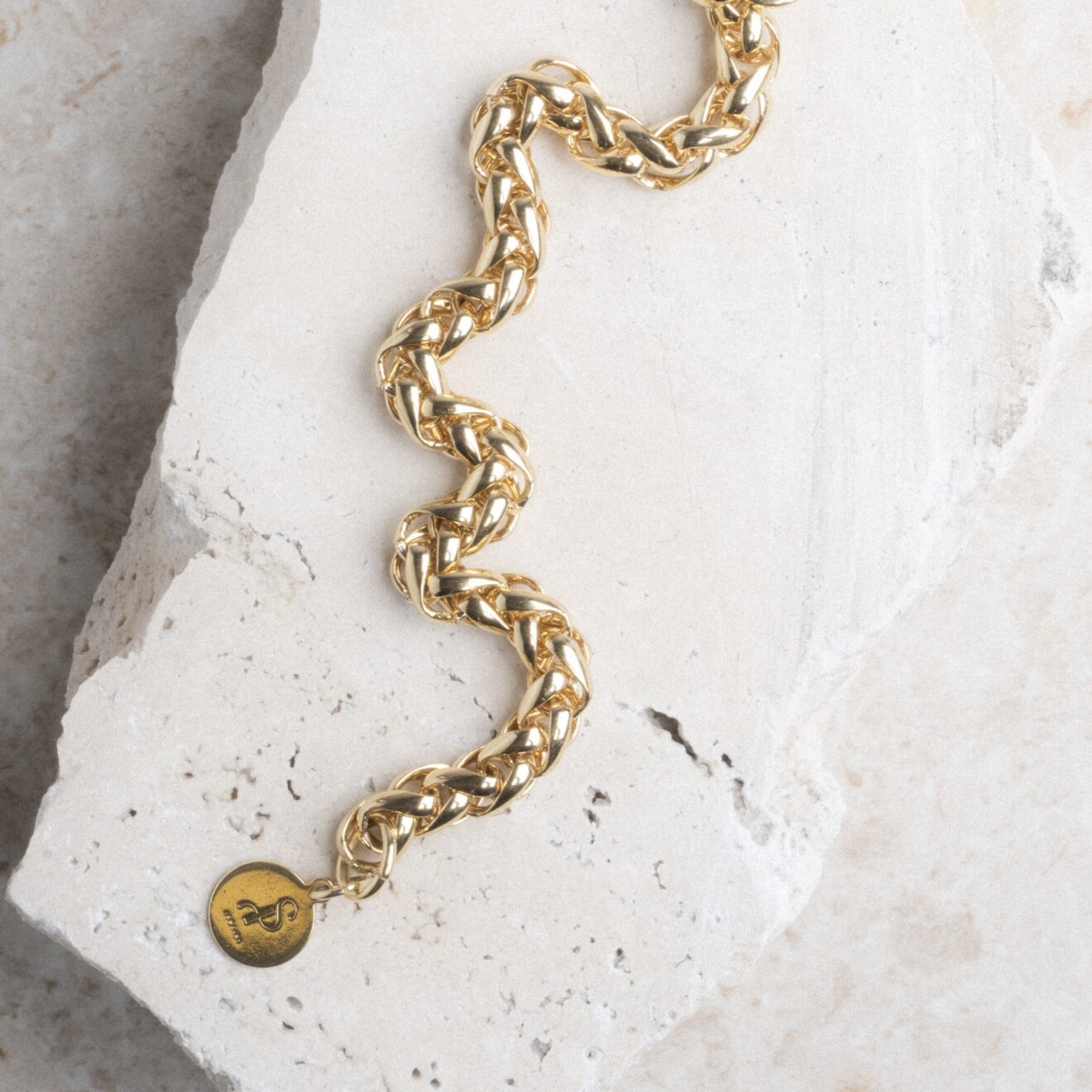 Cobra chain armband goud