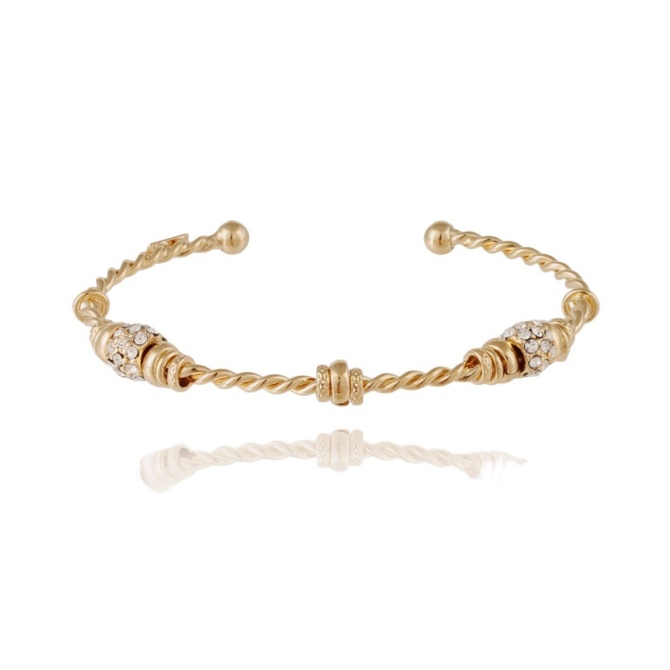 Torsade jonc bangle bis armband goud