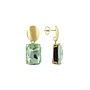Groene oorbellen strass rechthoek M
