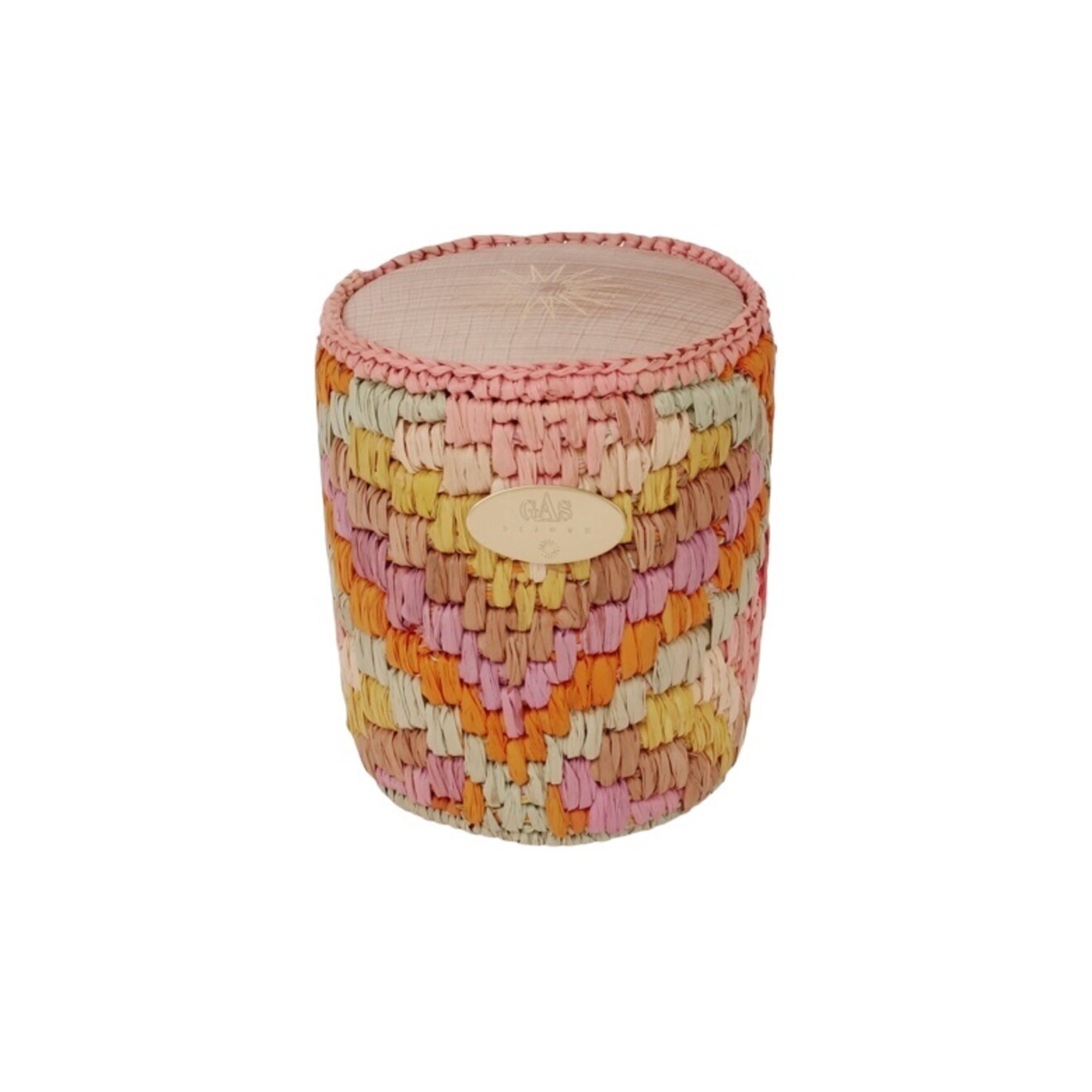 Ensoleille moi raffia kaars gekleurd