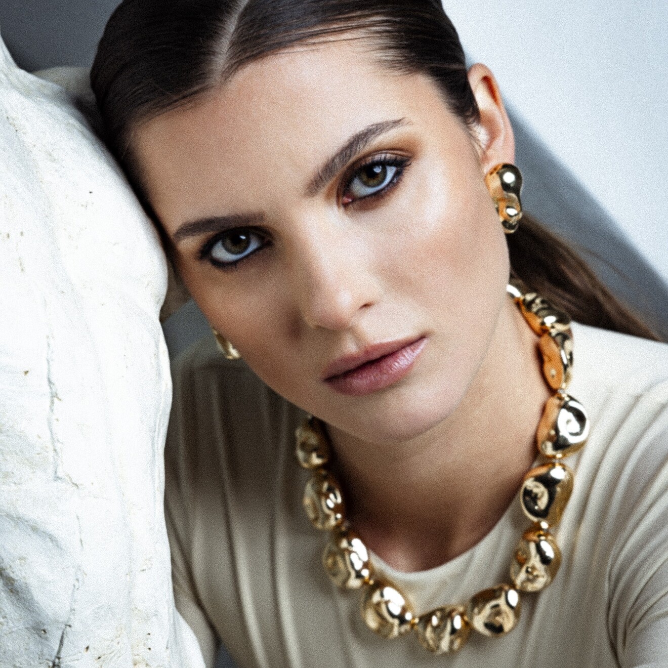 Oceane wilde parel statementketting goud large