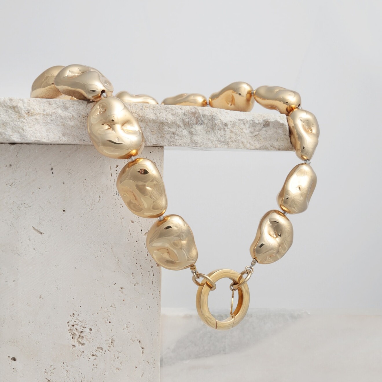 Oceane wilde parel statementketting goud large