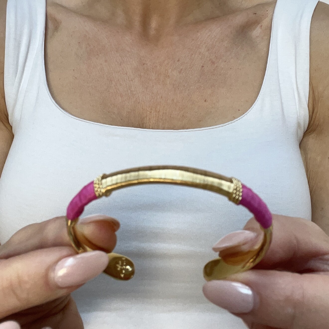 Macao bangle armband roze goud