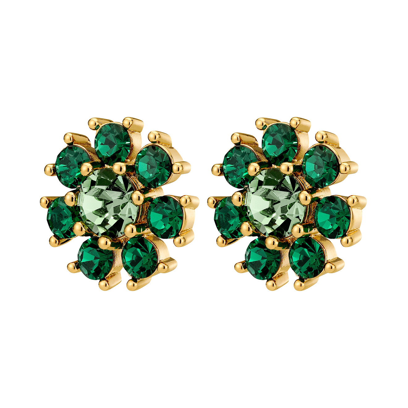 Aude oorbellen emerald groen goud