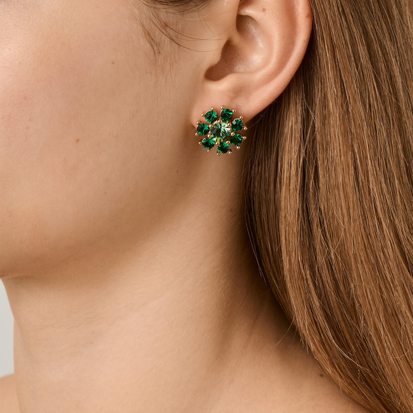 Aude oorbellen emerald groen goud