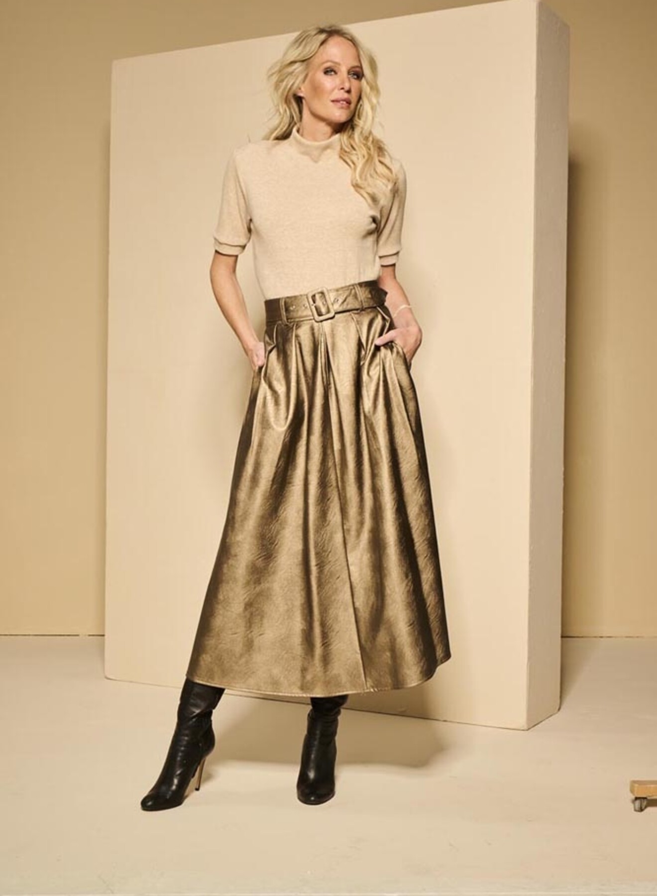 Oscar sous pull korte mouw taupe