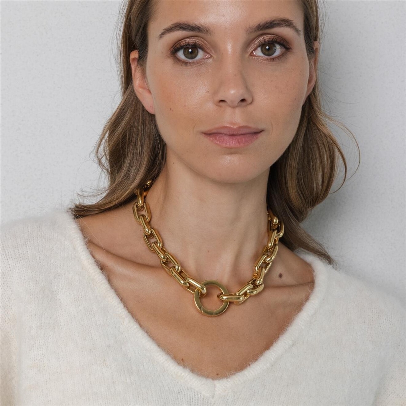 Lima large ketting mat goud