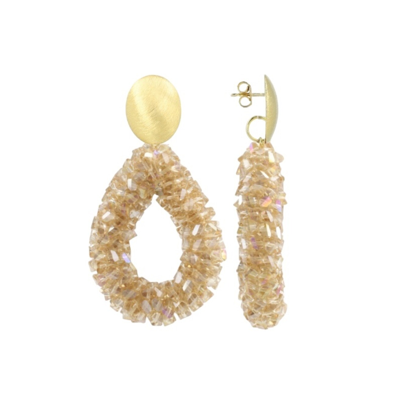 Champagne oorbellen Marieke goud