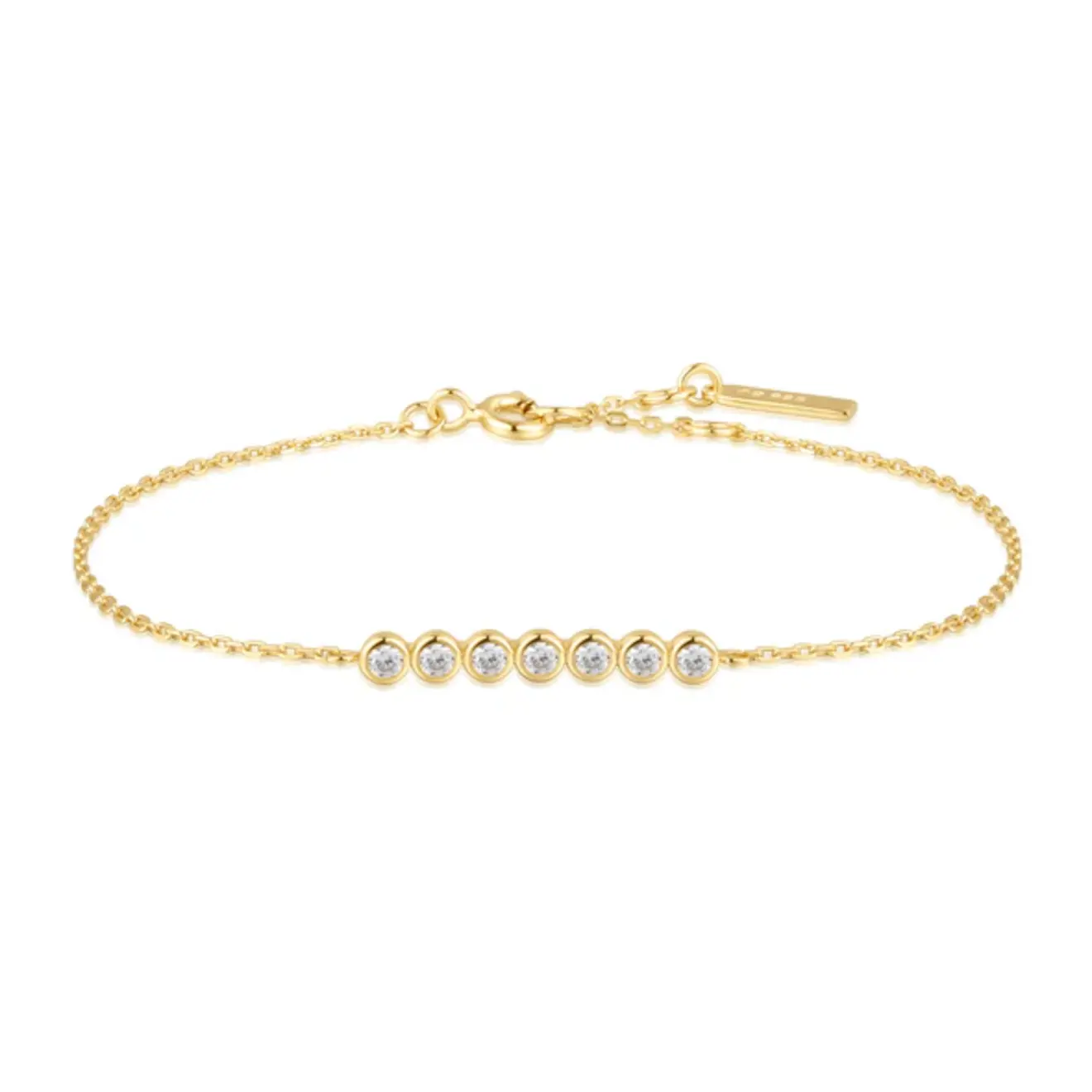 Bezel set armband goud