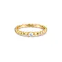Cubic zirconia ronde dome ring goud