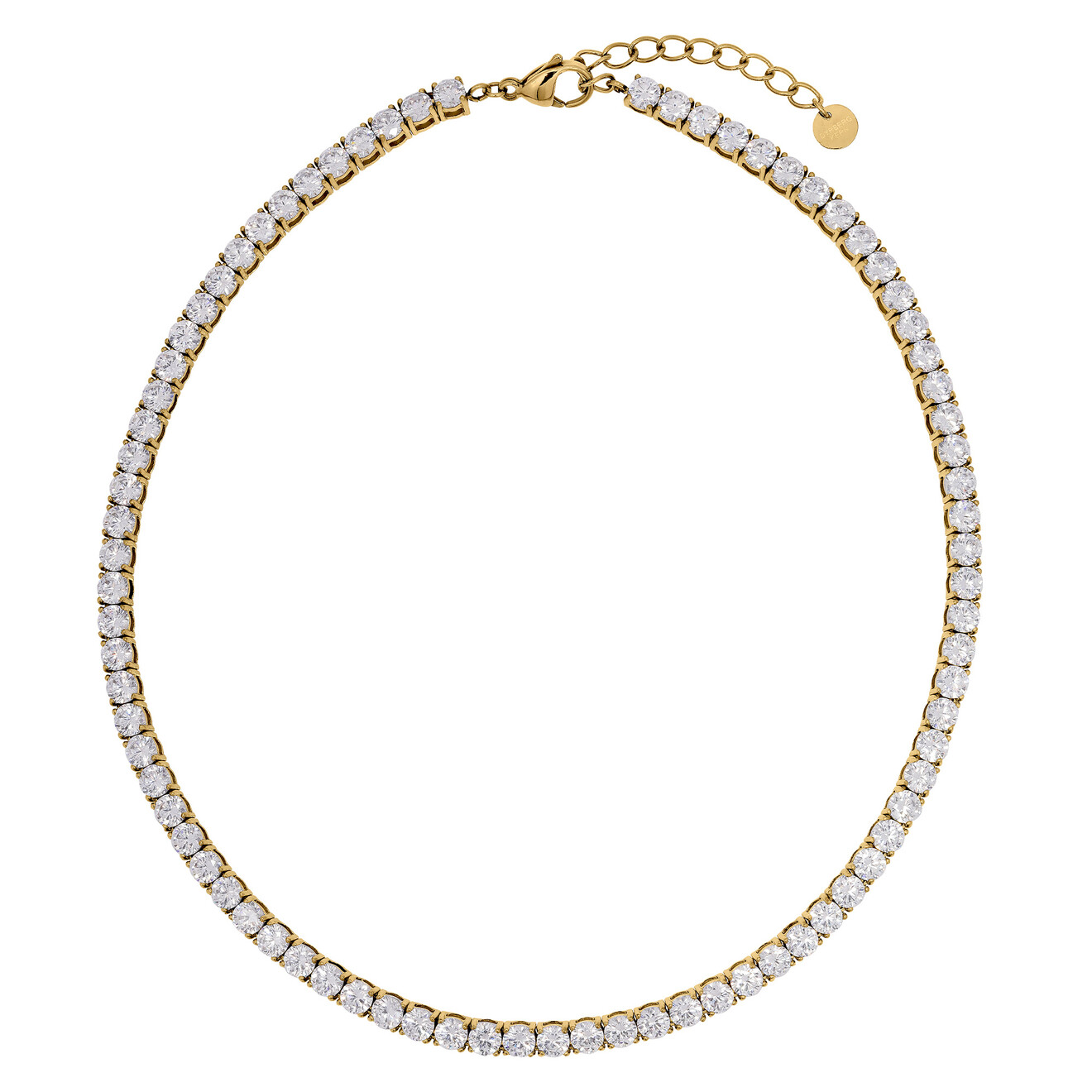 Snake kristal ketting goud