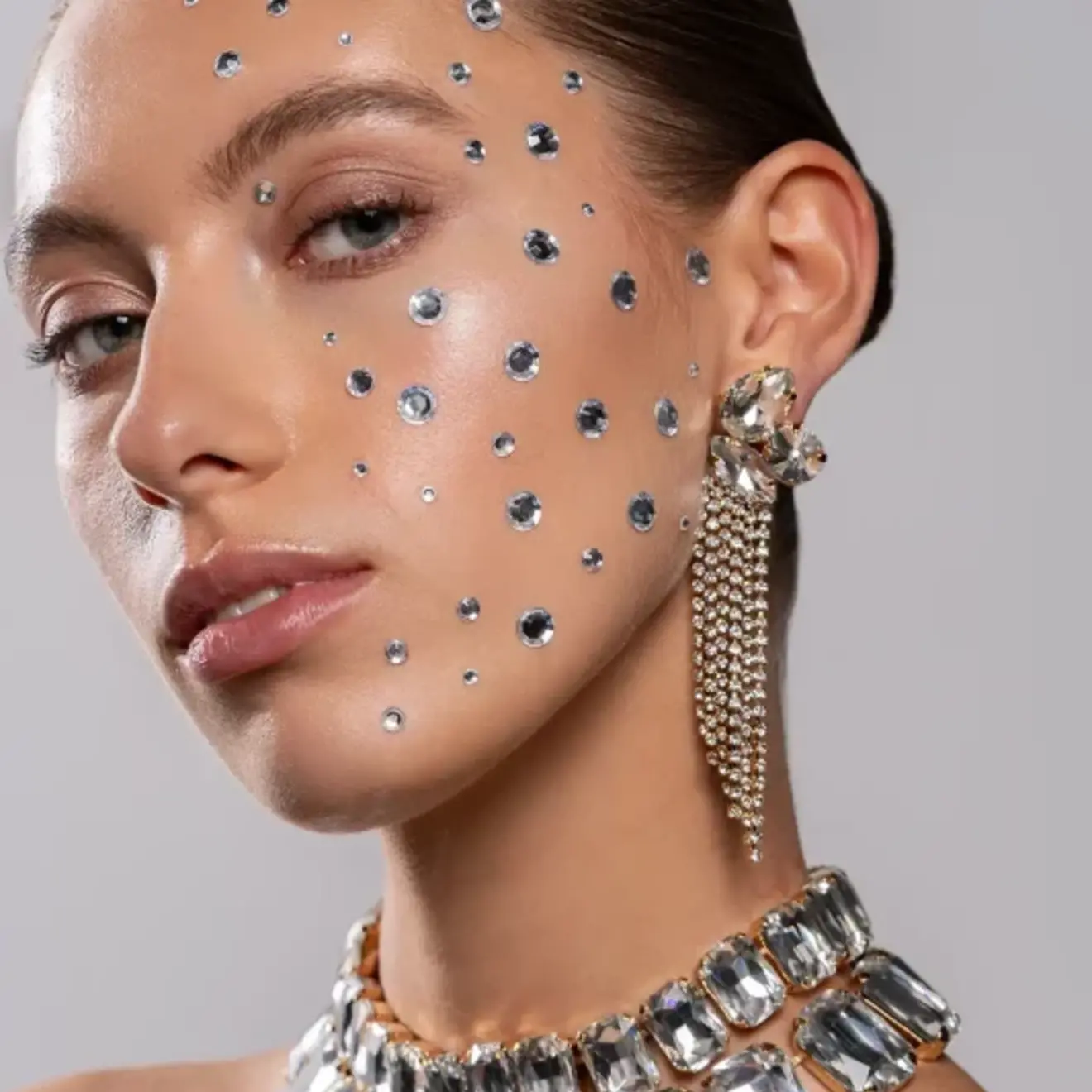 Eloise ketting retangle stones kristal