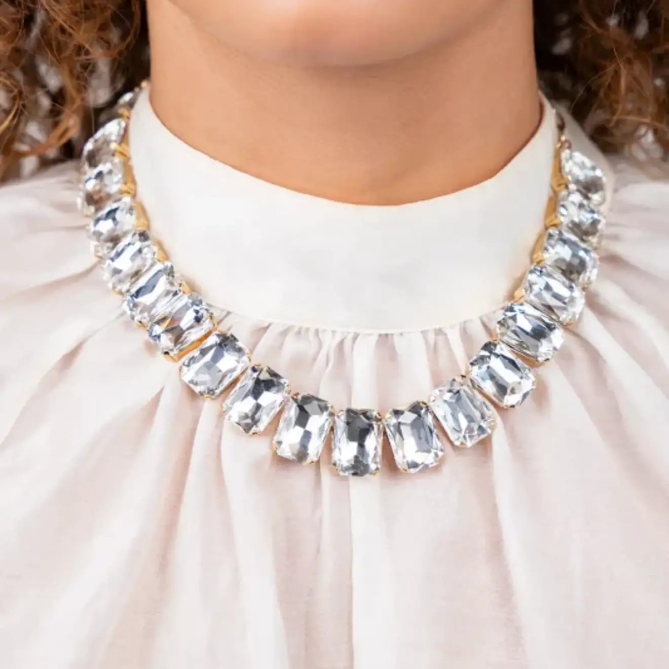 Eloise ketting retangle stones kristal