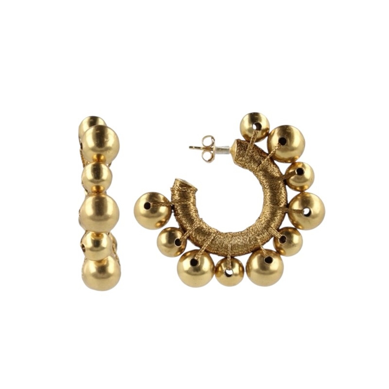 Door ball creool oorbellen goud