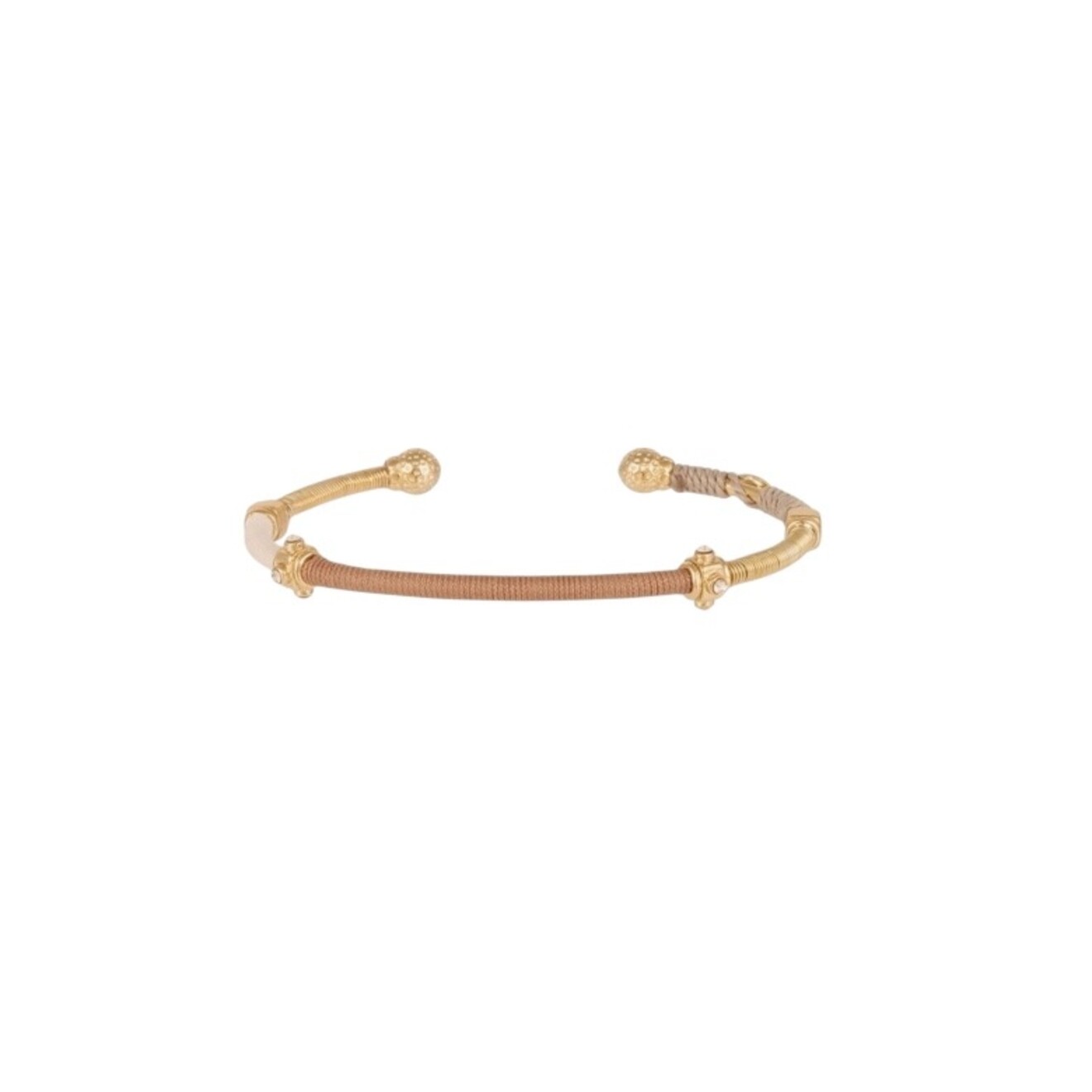 Zanzifull jonc strass armband beige bruin