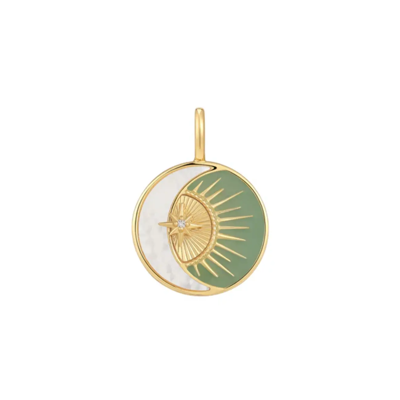 Gold eclipse charm voor ketting of armband