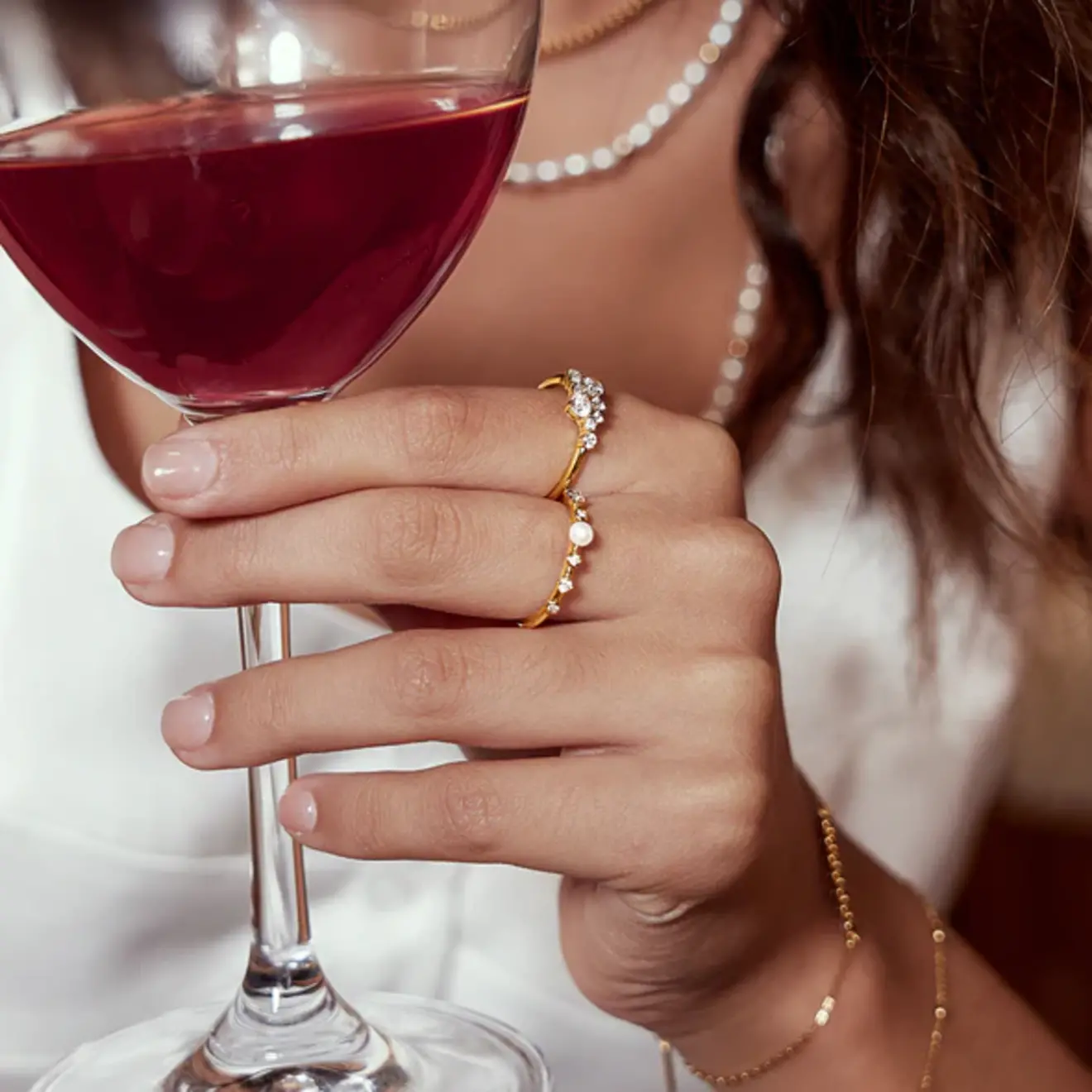Flower cluster pavé ring goud