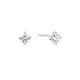 Solitaire stud oorbellen zilver