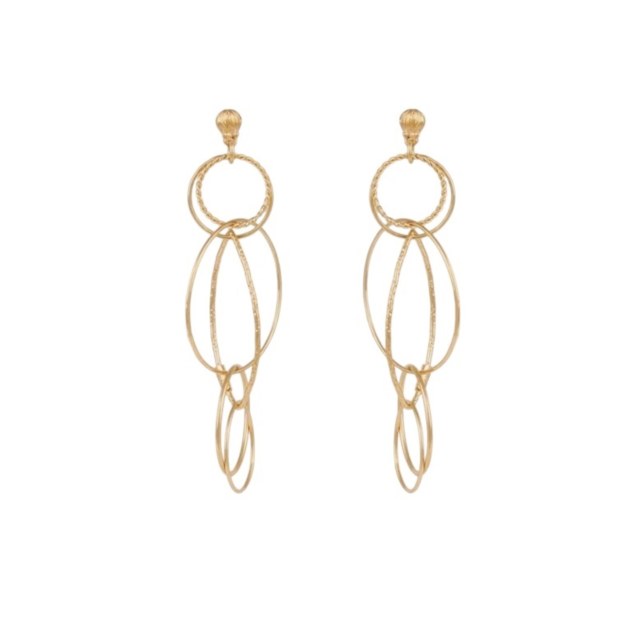 Torsade multi oorbellen mini goud