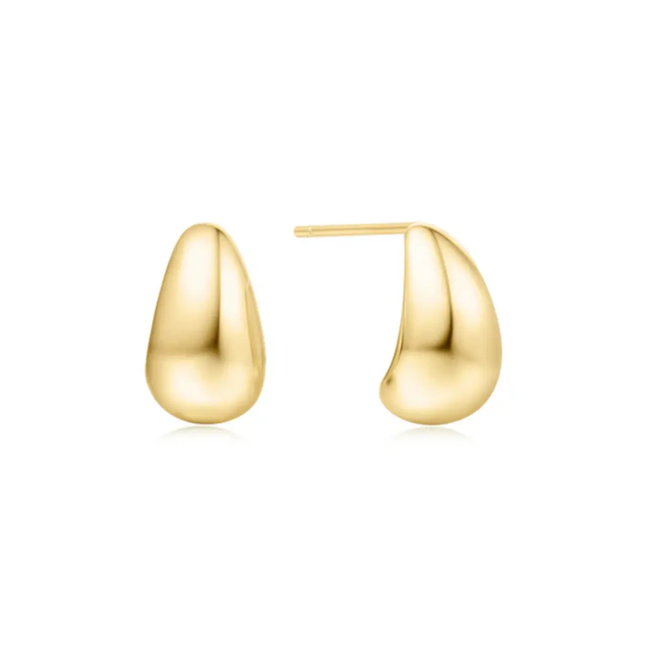 Pearl Dome hoop oorbellen small goud