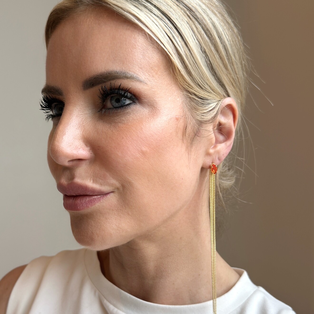 Valesca oorbellen koraal ketting goud