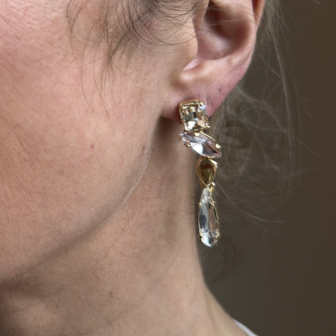 Elle oorbellen crystal
