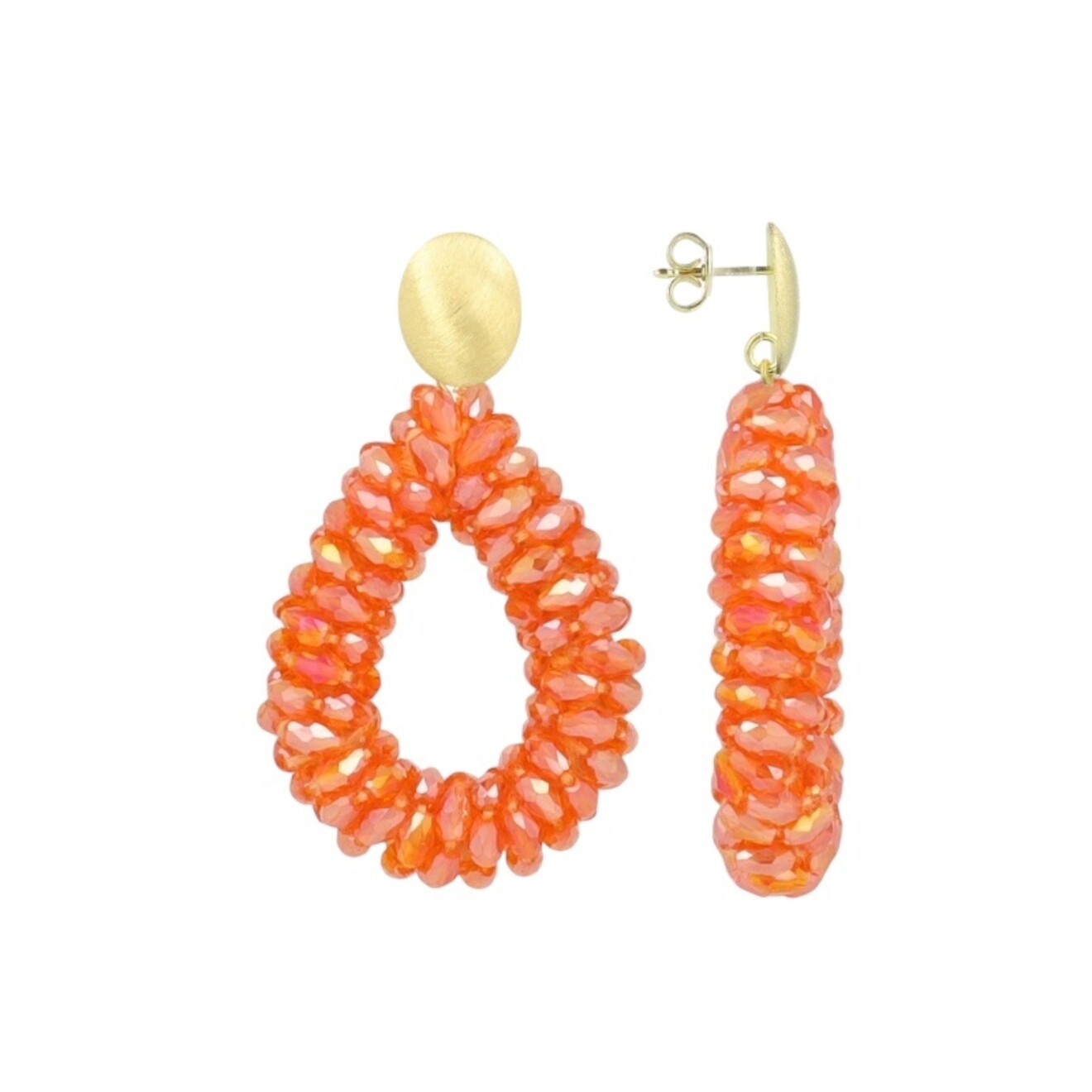 Oranje oorbellen Anne Druppel L marquis lion