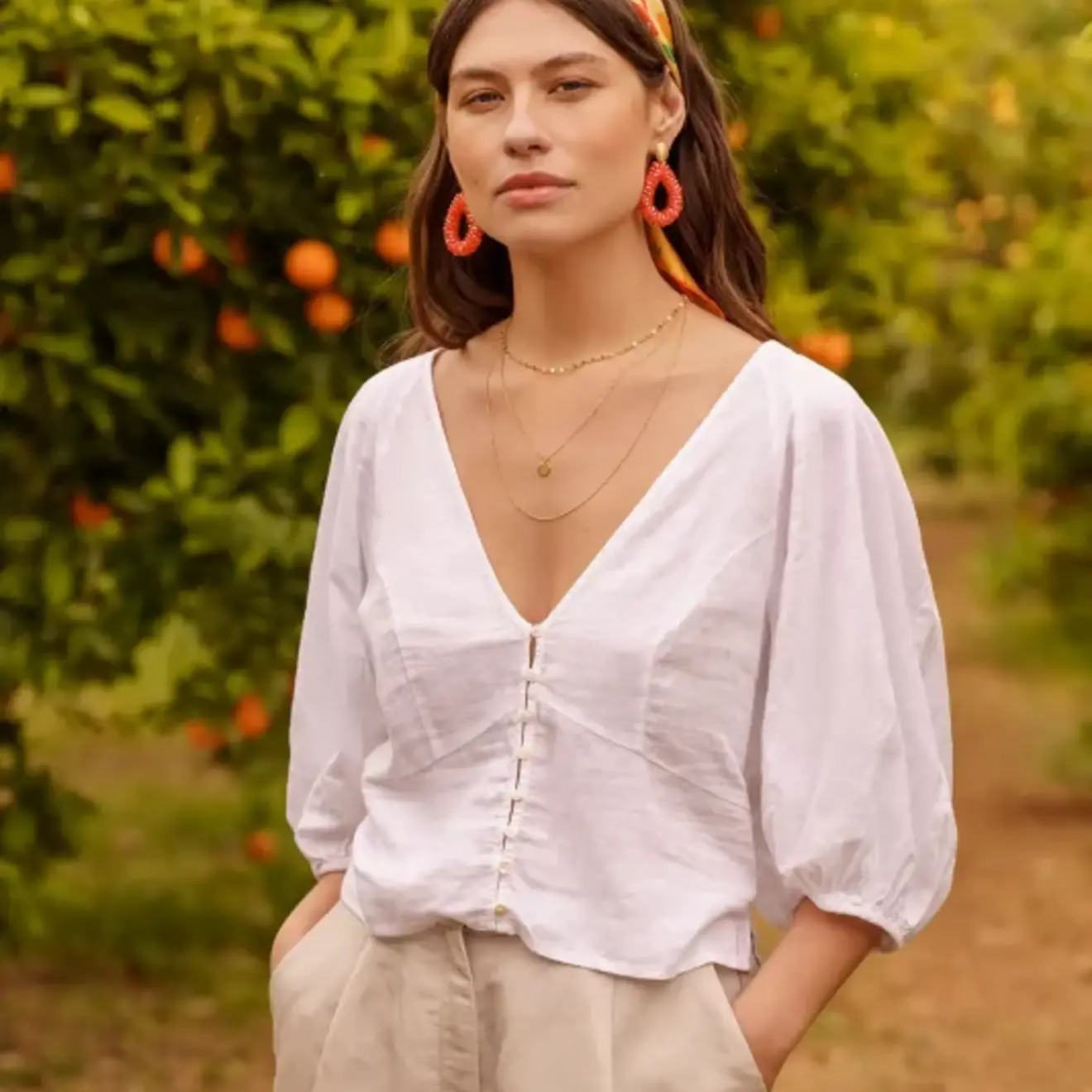 Oranje oorbellen Anne Druppel L marquis lion