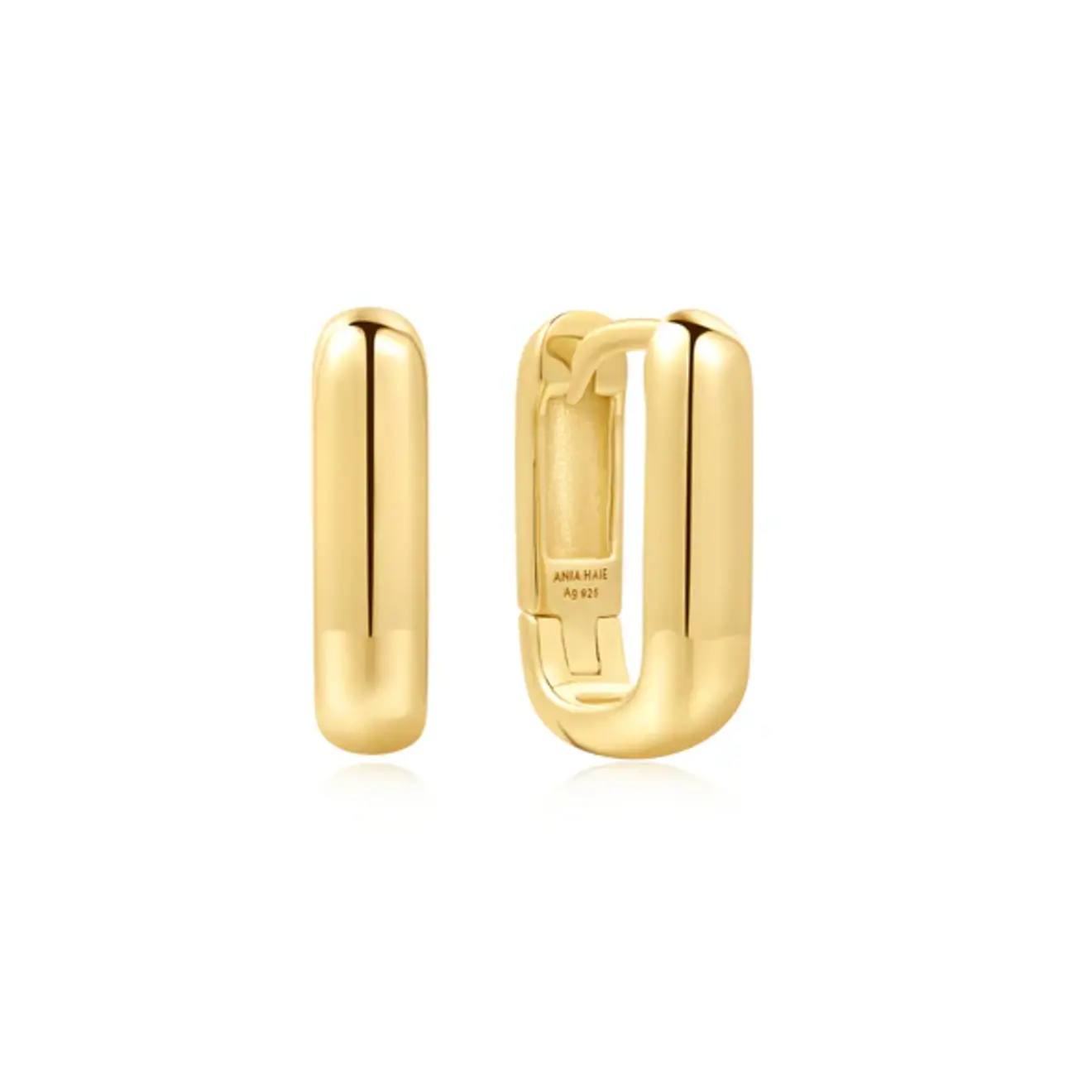 Dome oval huggie oorbellen goud