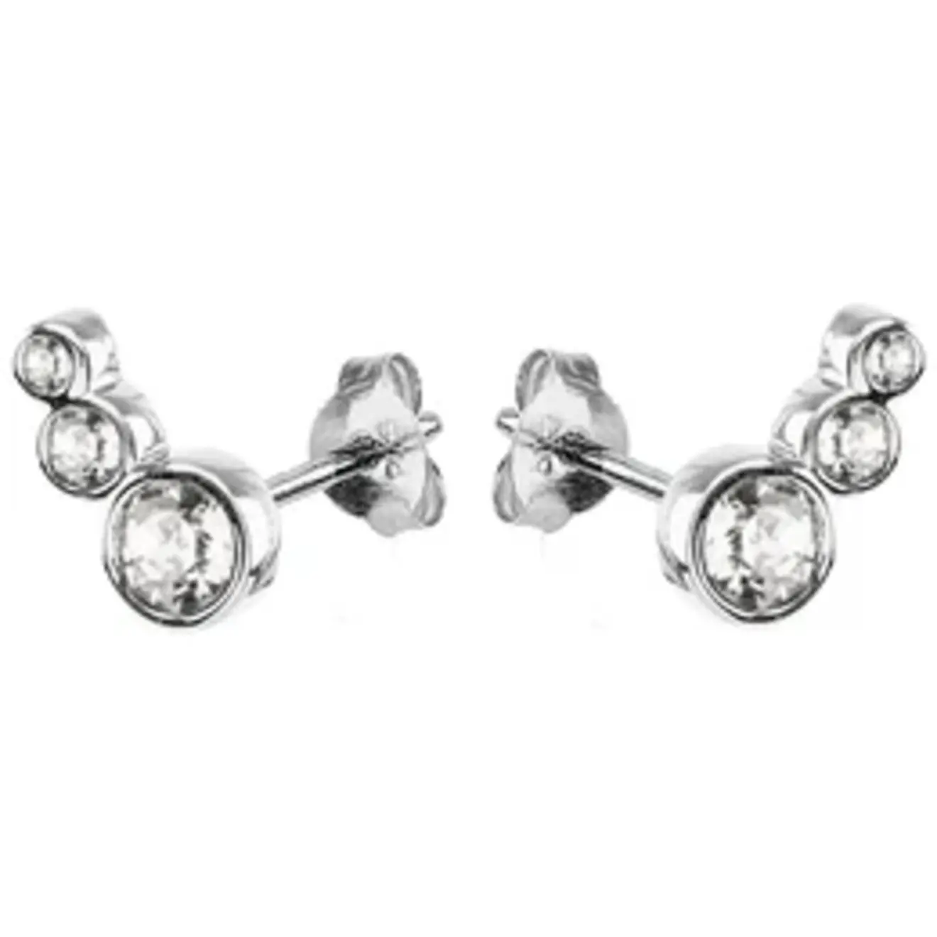 Lini crystal stud oorbellen zilver