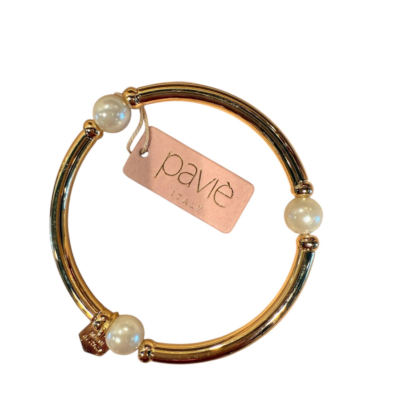 Duo armband elastisch goud parel