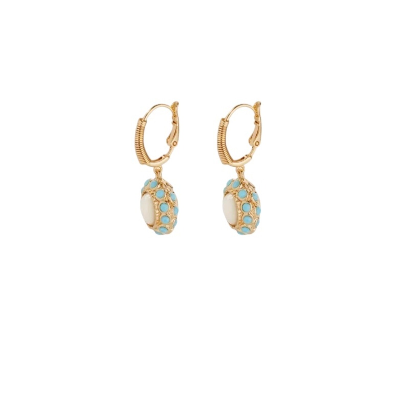 Tao splash oorbellen mother of pearl turquoise