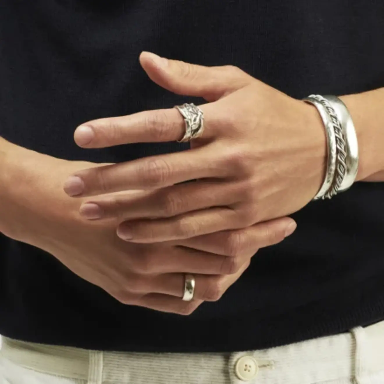 Jonc bangle armband large zilver