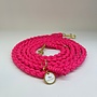 Gevlochten hands free leiband L.A cherry pink L