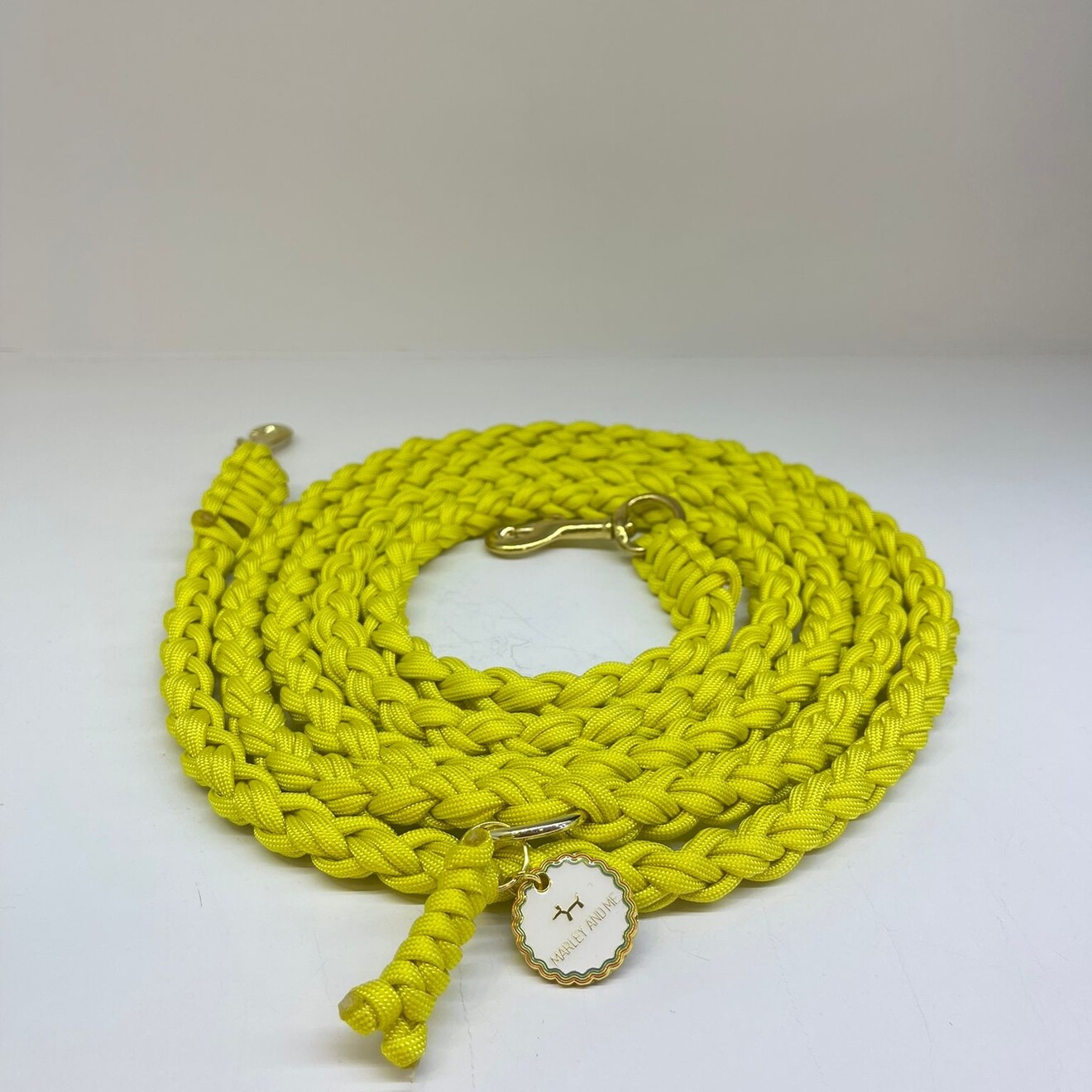 Gevlochten hands free leiband Banana yellow L
