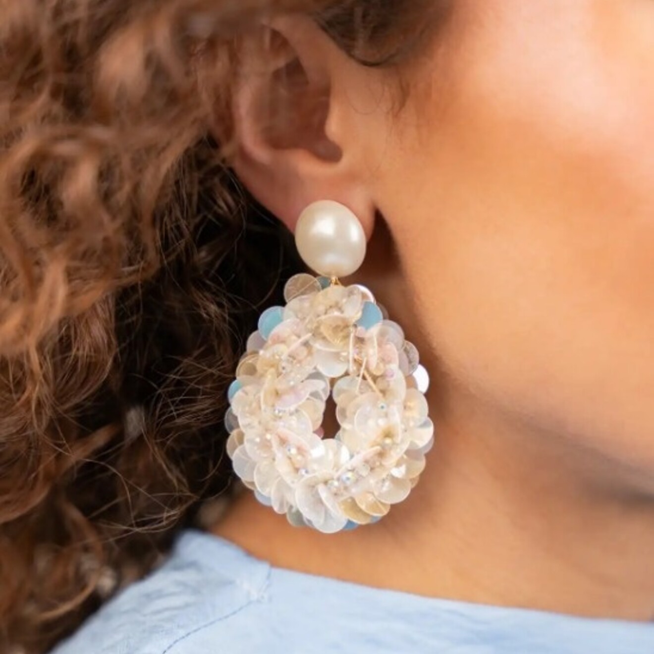 Sequin drop nude mix parel