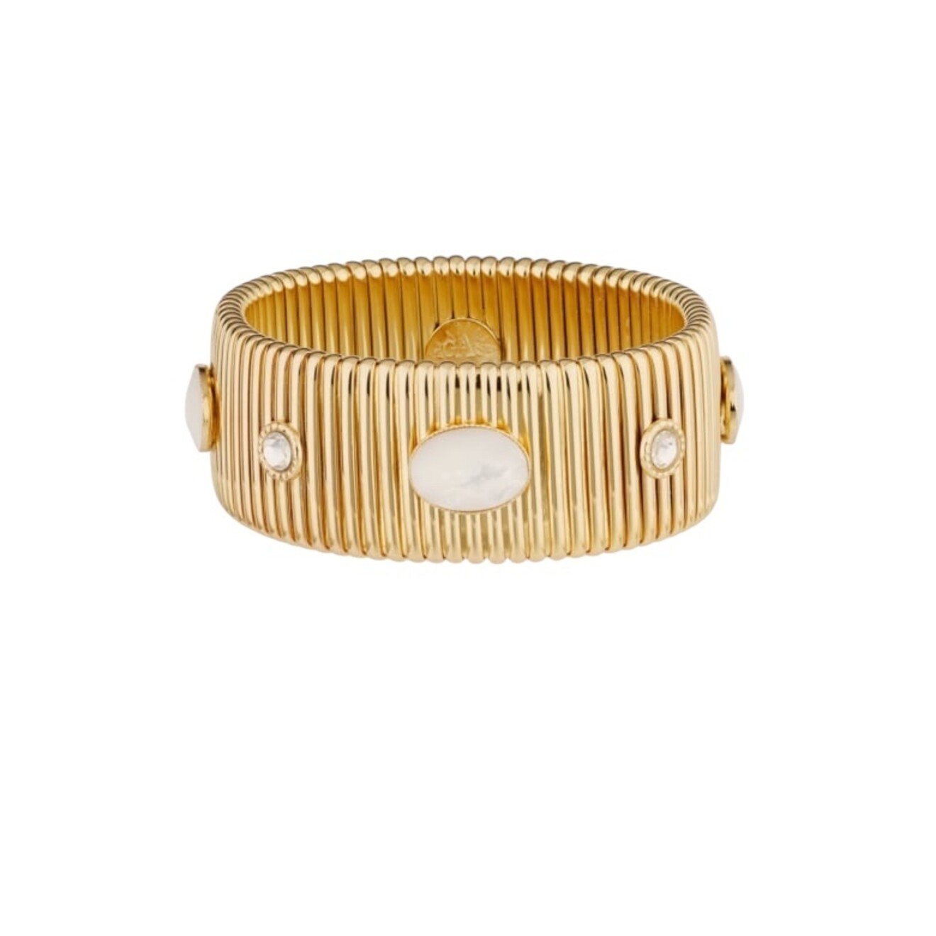 Strada armband white mother of pearl & strass