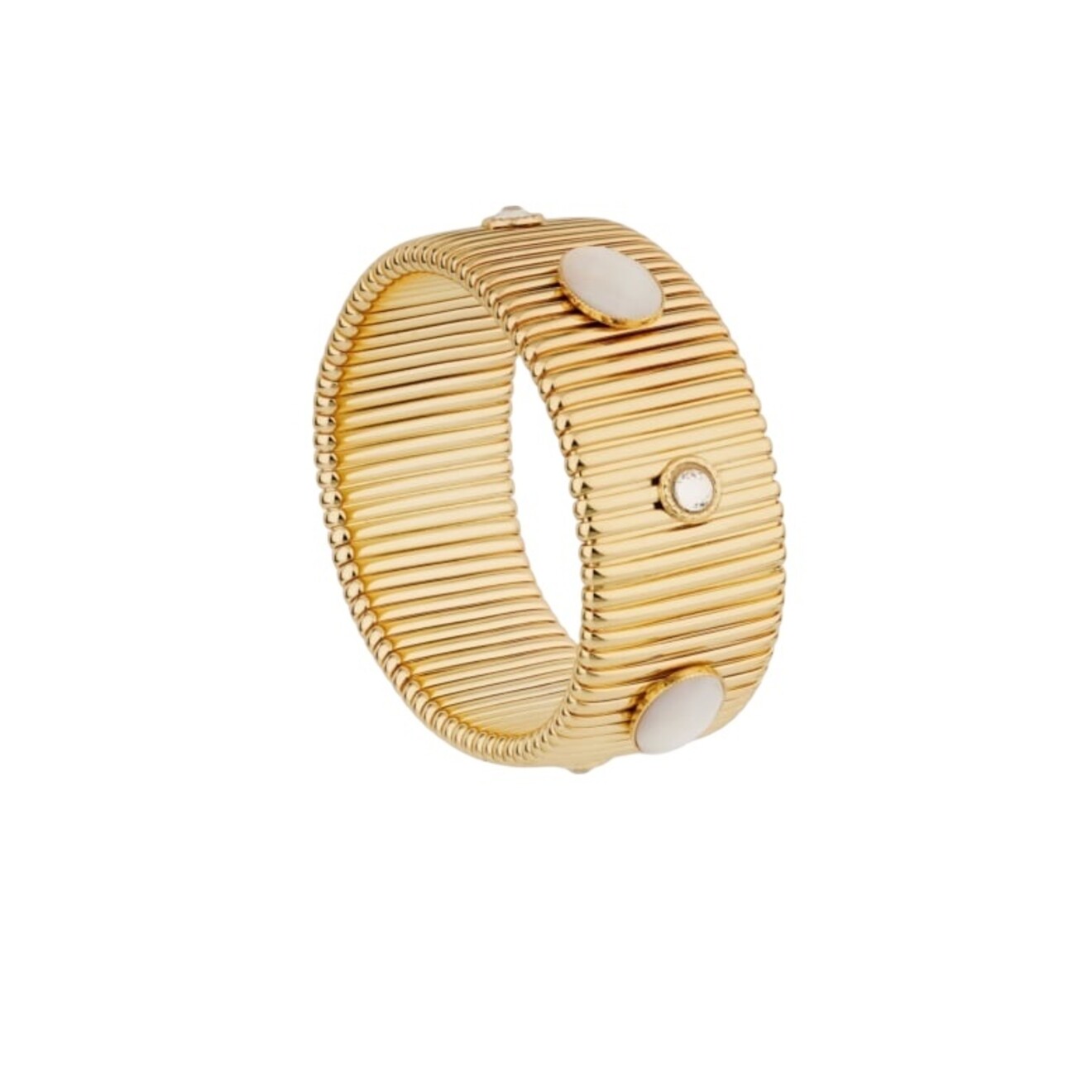 Strada armband white mother of pearl & strass