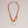 Silvie schelp ketting oranje