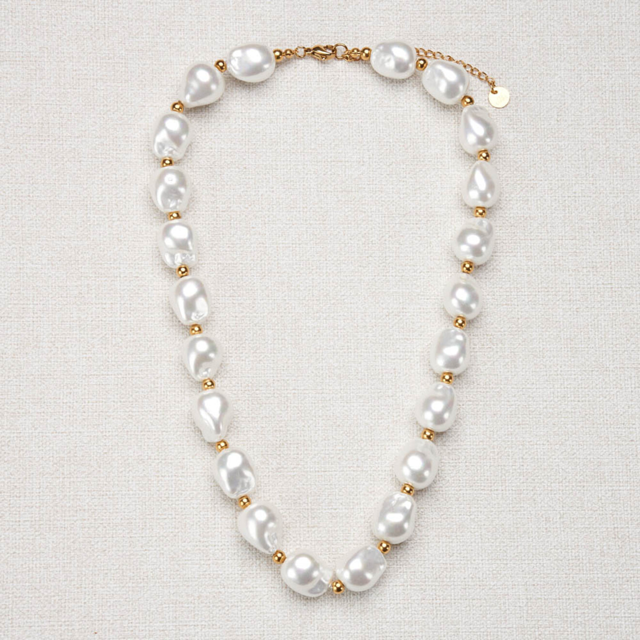 Gwenny barok parel ketting goud
