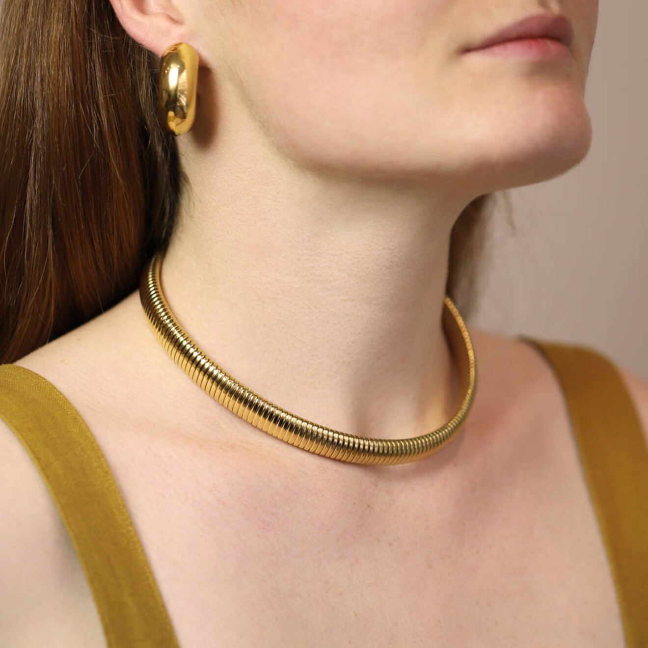 Snake ketting vast goud