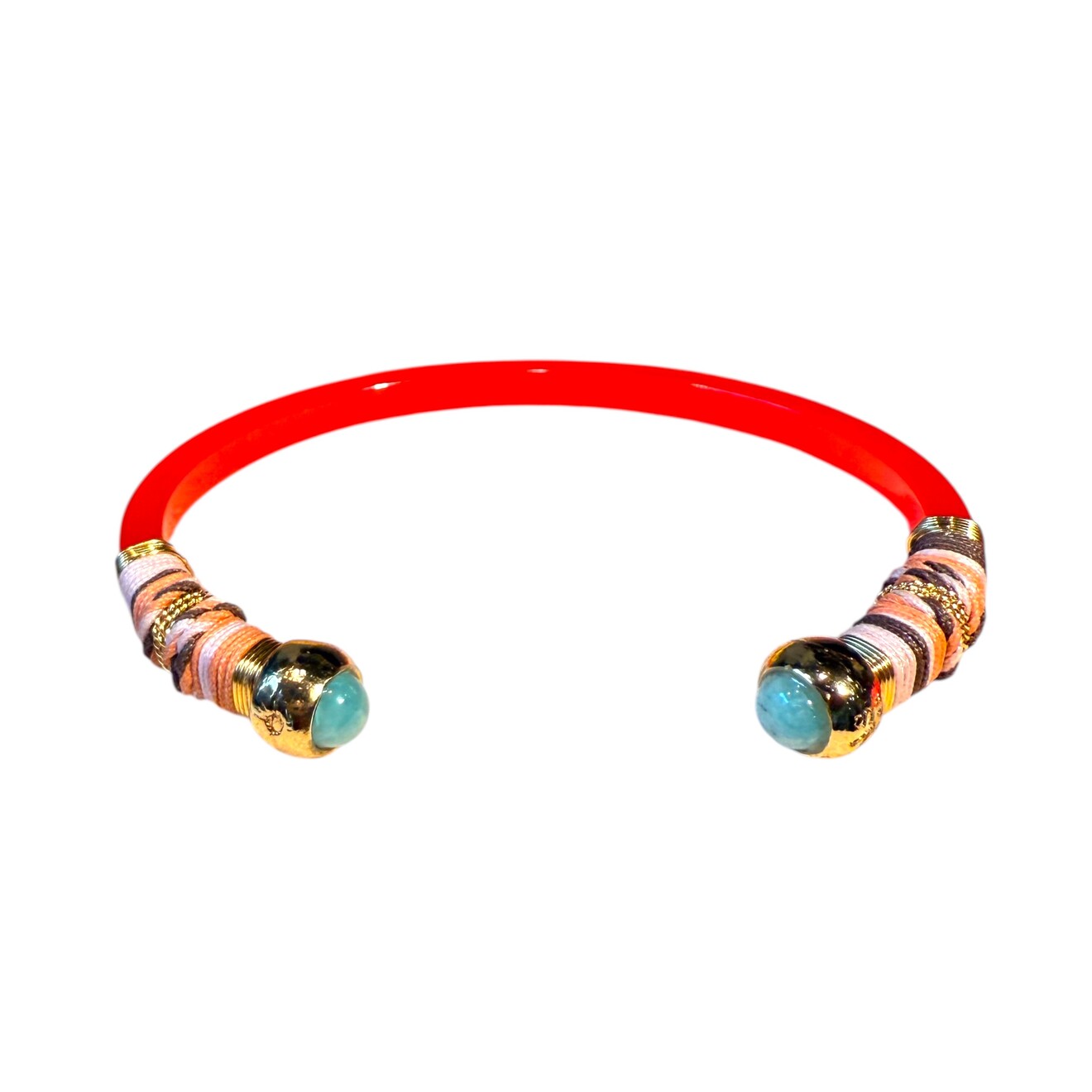 Sari armband fucshia transparant