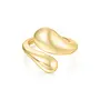 Gold sculptural crossover ring goud