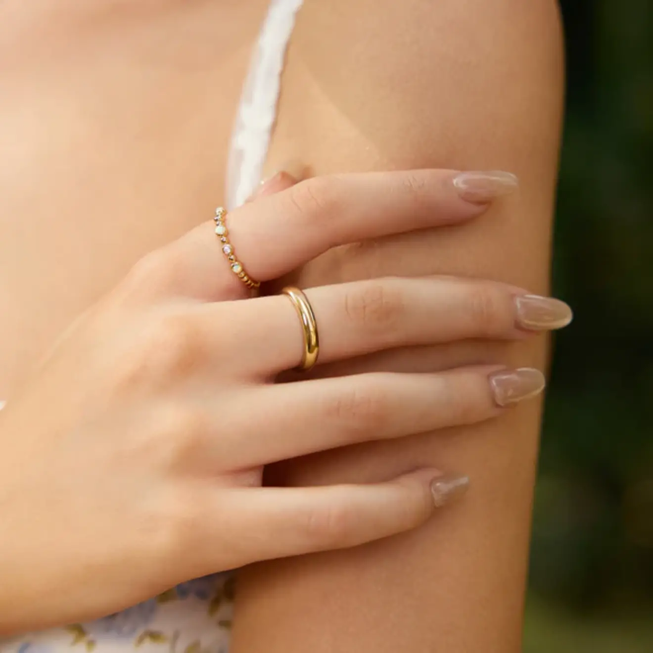 Gold bezel Kyoto ring goud