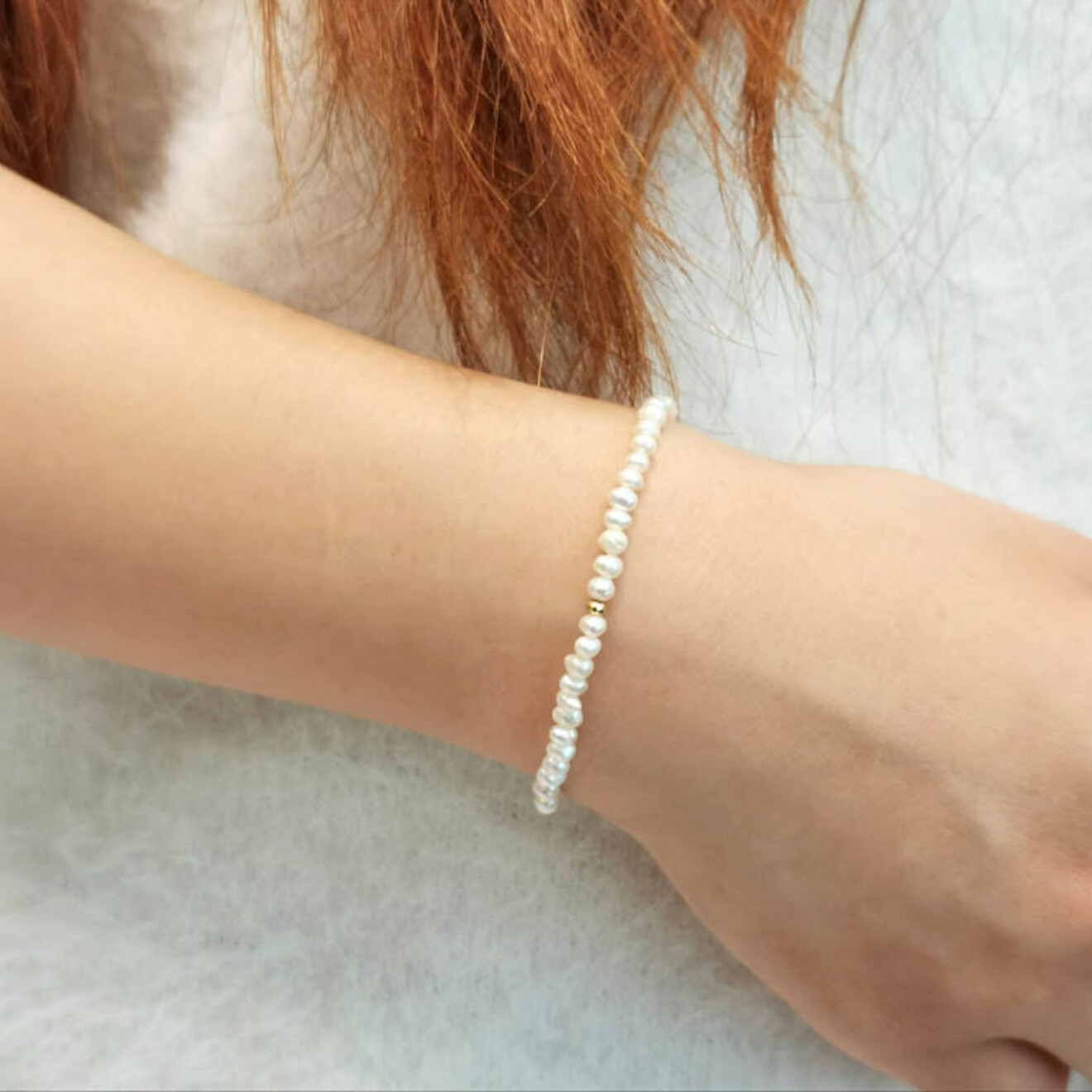 Jenny zoetwaterparel armband goud